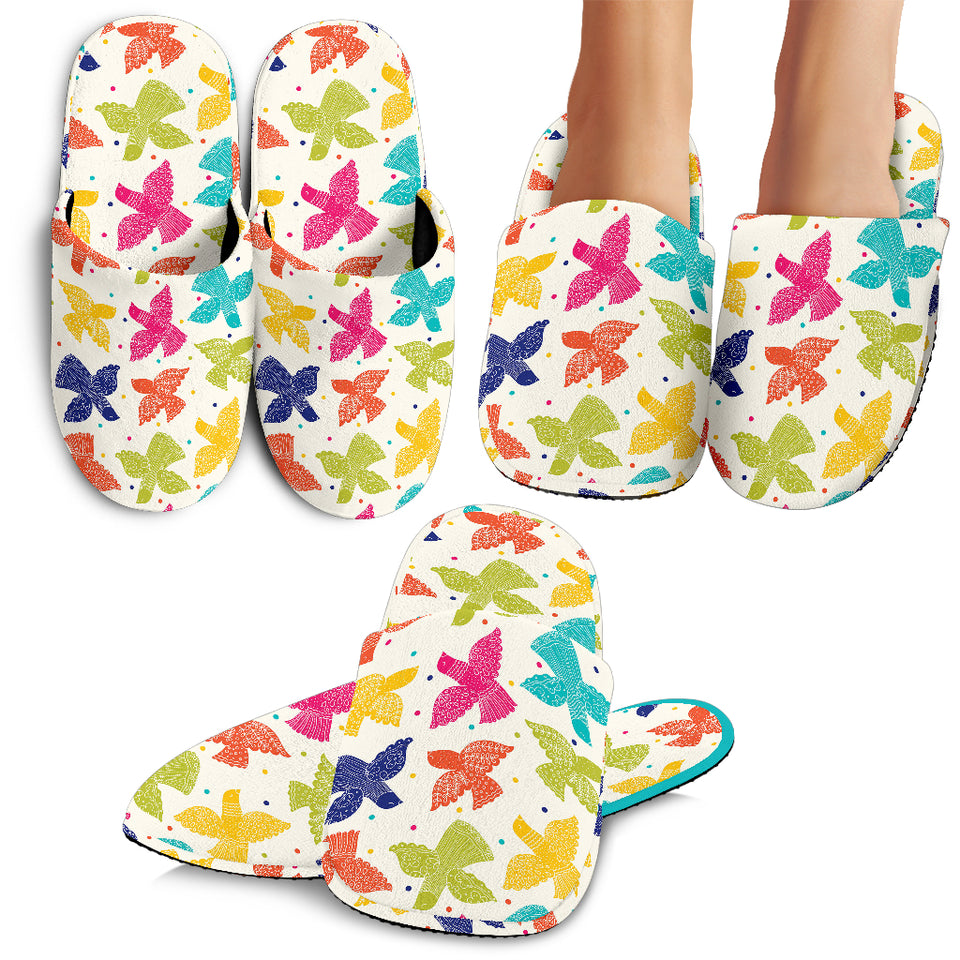 Pigeon Pattern Print Design 01 Slippers