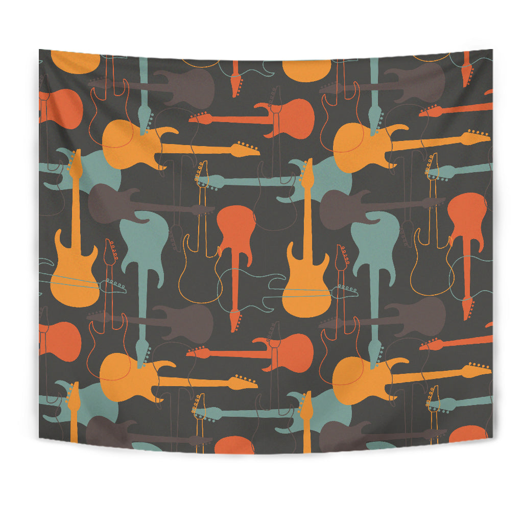Electric Guitars Pattern Wall Tapestry