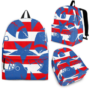 American Football Ball Star Stripes Pattern Backpack