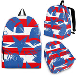 American Football Ball Star Stripes Pattern Backpack