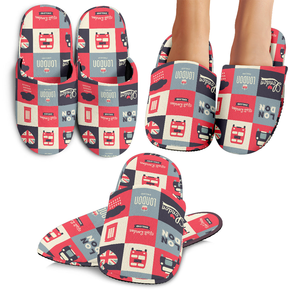 British Pattern Print Design 05 Slippers