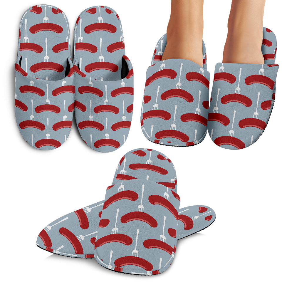 Sausage Pattern Print Design 02 Slippers