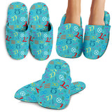 Math Pattern Print Design 02 Slippers