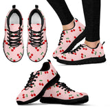 Cherry Pattern Pink Background Women'S Sneaker Shoes