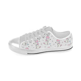 Cute poodle dog star pattern Men's Low Top Shoes White