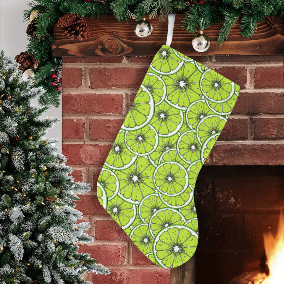 Slices of Lime design pattern Christmas Stocking