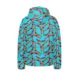 Boomerang Australian aboriginal ornament blue back Kids' Boys' Girls' Padded Hooded Jacket