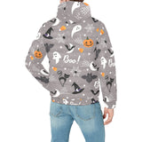 Halloween design pattern Men's Padded Hooded Jacket