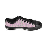 Lavender pattern pink background Men's Low Top Canvas Shoes Black