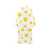 Sun pattern Blanket Robe with Sleeves