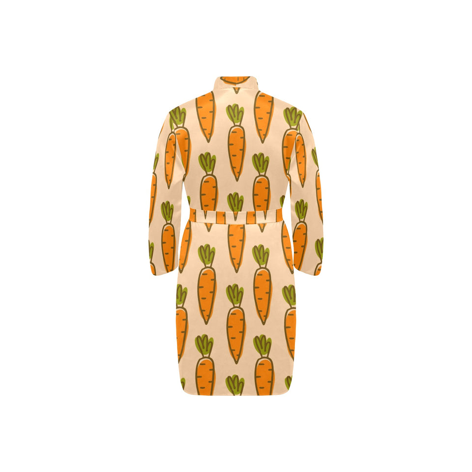 Carrot Pattern Print Design 04 Men's Long Sleeve Belted Night Robe