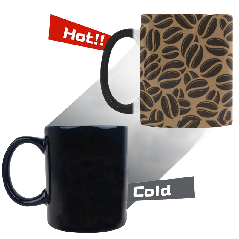 Coffee bean on brown background Morphing Mug Heat Changing Mug