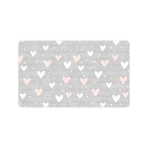 Heart pattern gray background Doormat