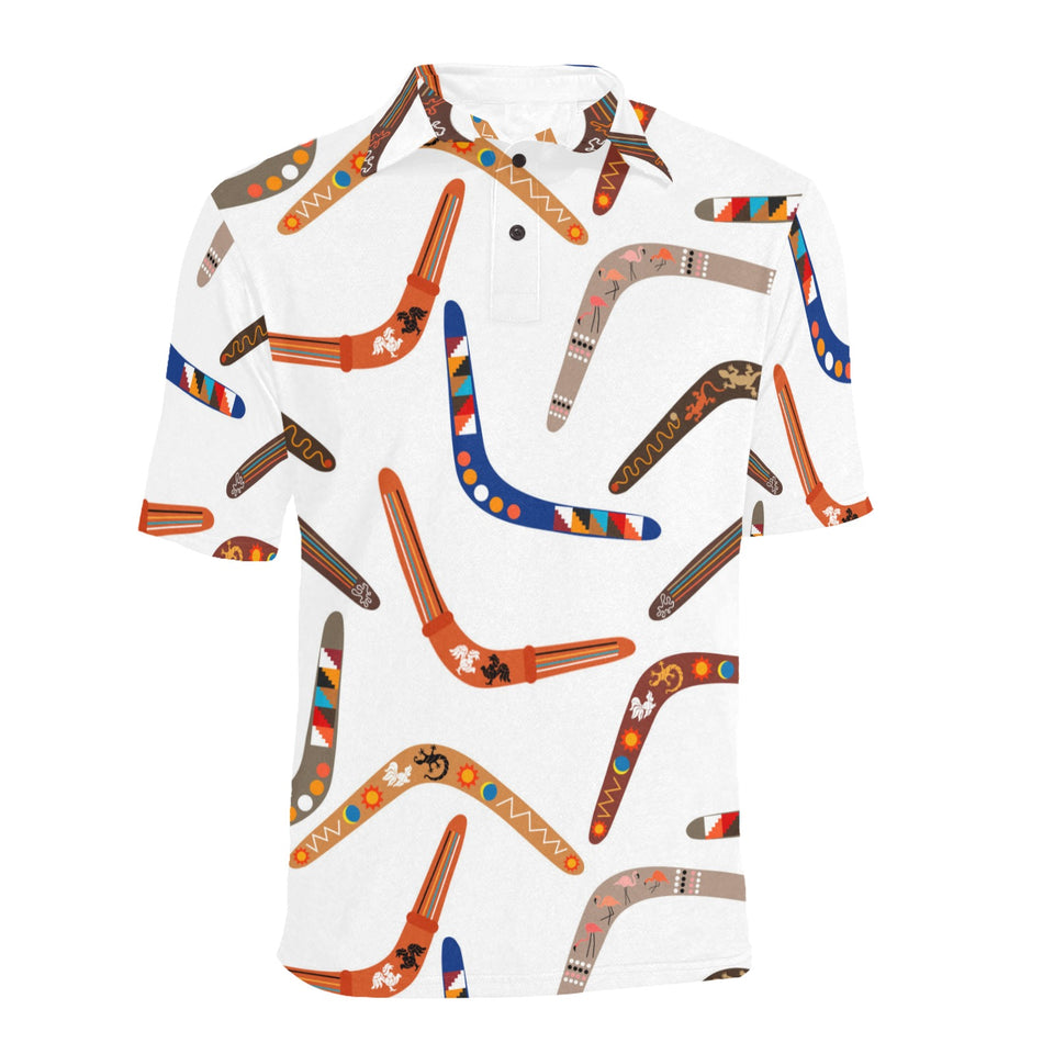 Boomerang Australian aboriginal ornament pattern Men's All Over Print Polo Shirt