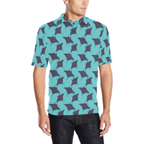 Stingray Pattern Print Design 02 Men's All Over Print Polo Shirt