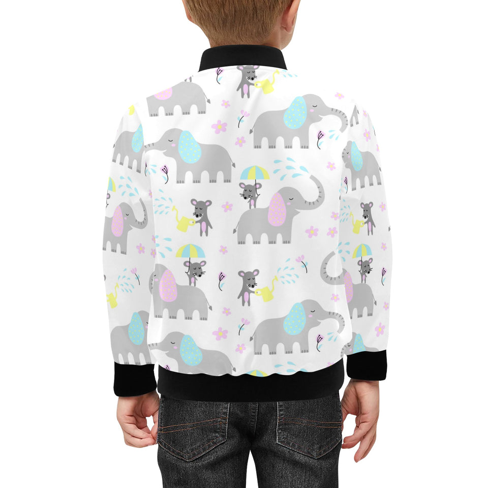 Cute elephant mouse pattern Kids' Boys' Girls' Bomber Jacket