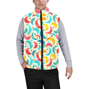 Colorful moon pattern Men's Padded Vest