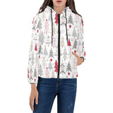 Cute Christmas tree pattern Women's Padded Hooded Jacket