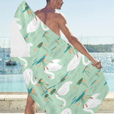 White swan lake pattern Beach Towel