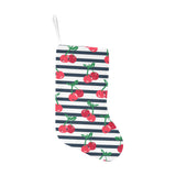 Hand drawn cherry pattern striped background Christmas Stocking