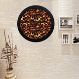 Fire flame dark pattern Elegant Black Wall Clock