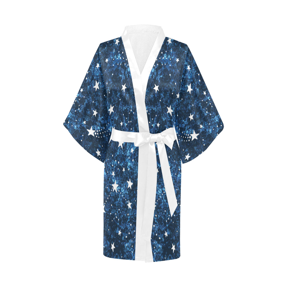Night sky star pattern Women's Short Kimono Robe