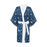 Night sky star pattern Women's Short Kimono Robe