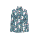 Cute rabbit pattern Women's Long Sleeve Polo Shirt