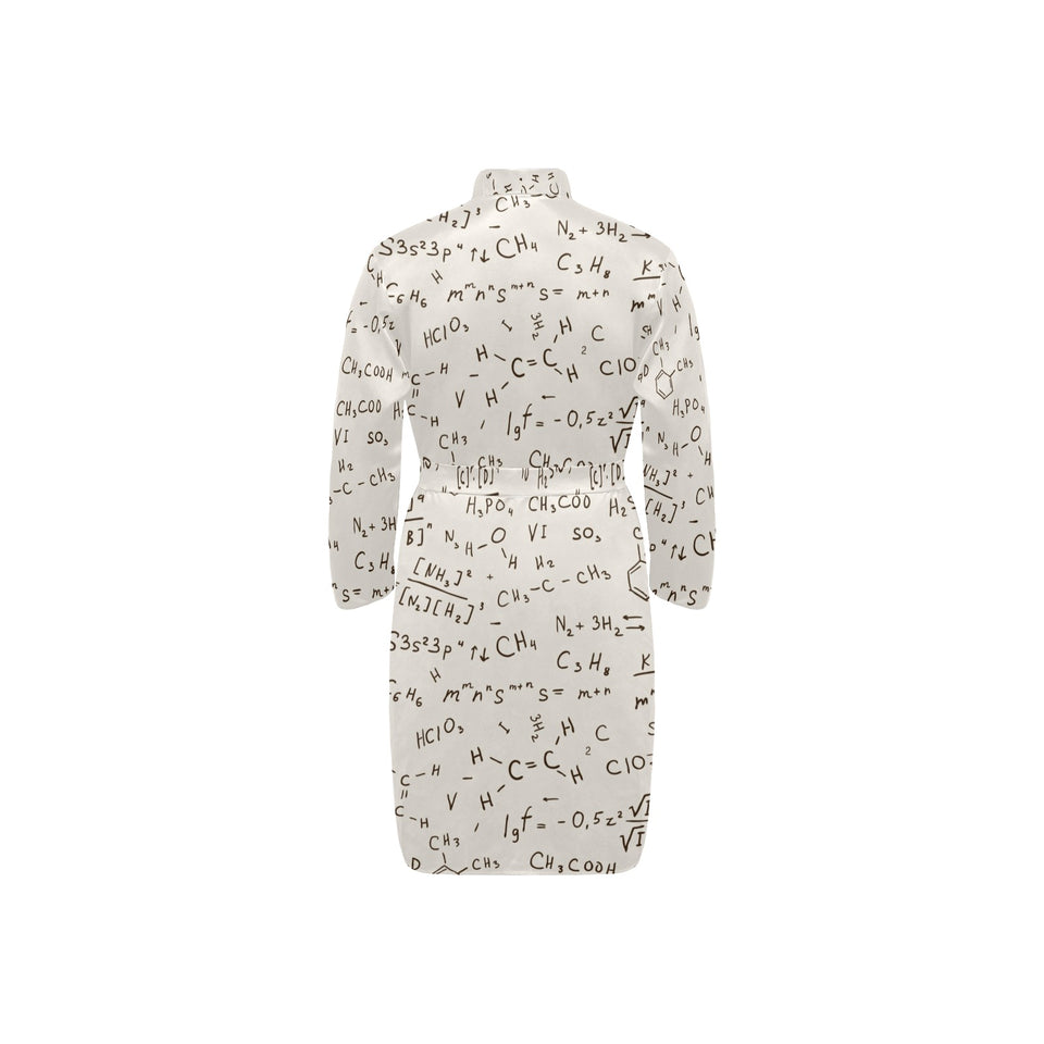 Chemistry Periodic Table Pattern Print Design 04 Men's Long Sleeve Belted Night Robe