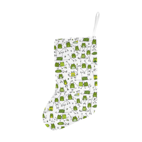 Sketch funny frog pattern Christmas Stocking