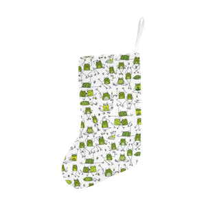 Sketch funny frog pattern Christmas Stocking