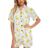 Banana pattern Women's V-Neck Short Pajama Set