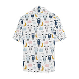 Cute sleeping sheep moon cloud pattern Men's All Over Print Hawaiian Shirt