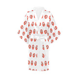 Daruma japanese wooden doll pattern Women's Short Kimono Robe