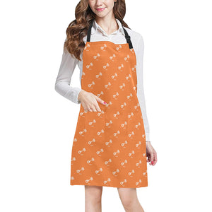 Engine Piston Orange Background Pattern Print Desi All Over Print Adjustable Apron