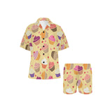 cake cupcake heart cherry pattern Women's V-Neck Short Pajama Set