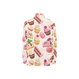 Cake cupcake sweets pattern Women's Long Sleeve Polo Shirt