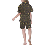 Casino Cards Suits Pattern Print Design 01 Kids' Boys' Girls' V-Neck Short Pajama Set