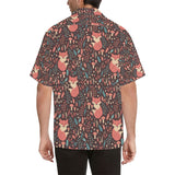 fox leaves mushroom pattern Men's All Over Print Hawaiian Shirt