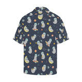 Cute sloth astronaut star planet rocket pattern Men's All Over Print Hawaiian Shirt