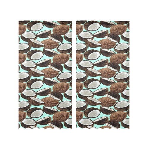 Coconut Pattern Print Design 03 Gauze Curtain