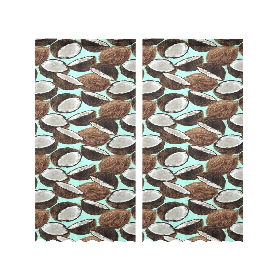 Coconut Pattern Print Design 03 Gauze Curtain