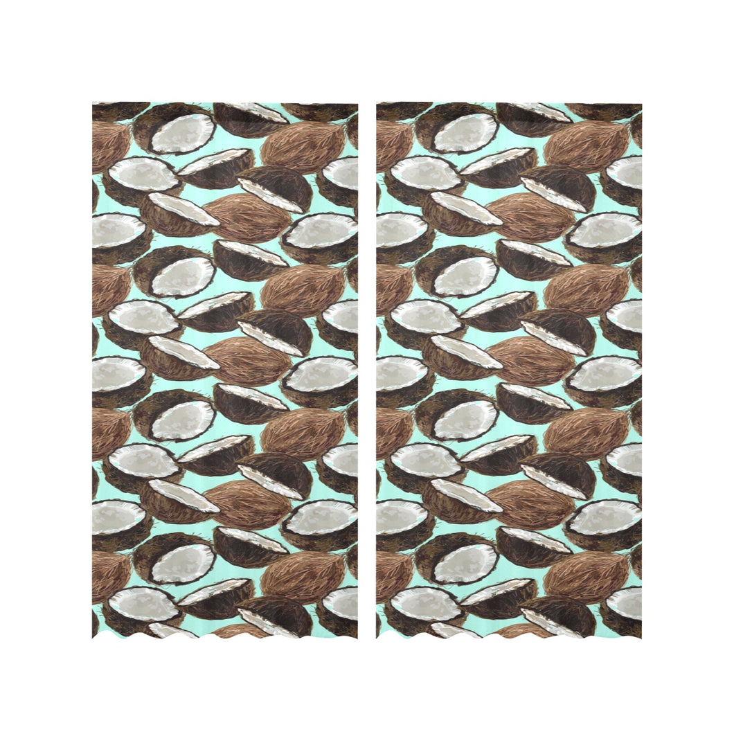 Coconut Pattern Print Design 03 Gauze Curtain