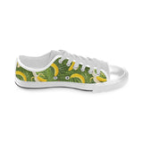 Banana Palm Leaves pattern Men's Low Top Shoes White