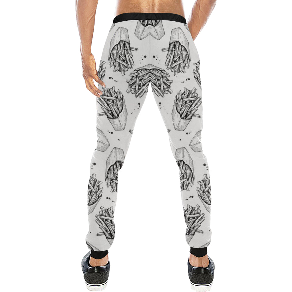 Hand drawn french fries pattern Unisex Casual Sweatpants