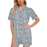 Traditional indian element pattern Women's V-Neck Short Pajama Set