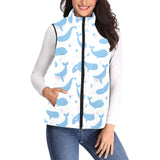 Blue whale pattern Women's Padded Vest