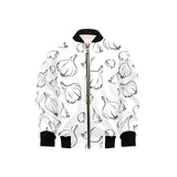 Garlic pattern black white Kids' Boys' Girls' Bomber Jacket