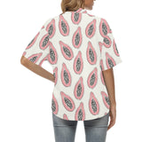papaya pattern Women's All Over Print Hawaiian Shirt