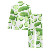 cucumber whole slices pattern Men's Long Pajama Set